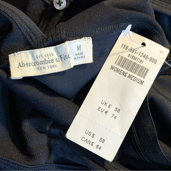 NWT A&F Abercrombie & Fitch Black Skater Dress M - Picture 7 of 10